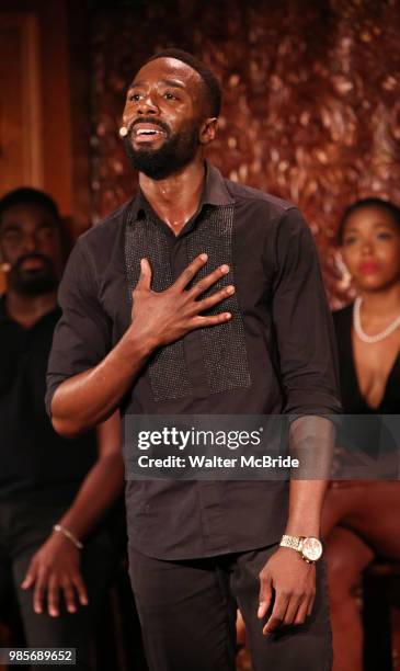 John Edwards during the Press Preview Presentation for the new production of 'Smokey Joe's Cafe' at Feinstein's/54 Below on June 27, 2018 in New York...