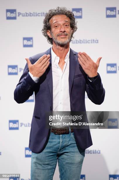 Salvatore Ficarra attends the Rai Show Schedule presentation on June 27, 2018 in Milan, Italy.