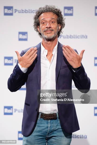 Salvatore Ficarra attends the Rai Show Schedule presentation on June 27, 2018 in Milan, Italy.