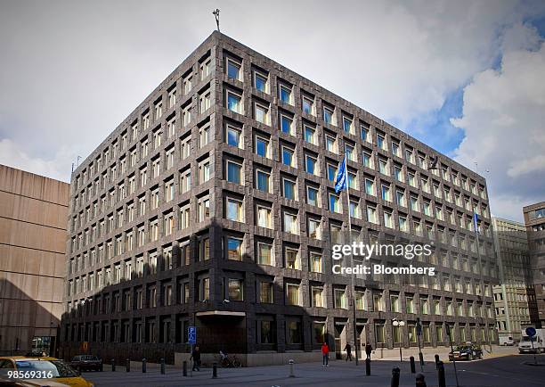 The headquarters of the Swedish Central Bank sit in Stockholm, Sweden, on Monday, April 19, 2010. Sweden's krona gained to the strongest level since...