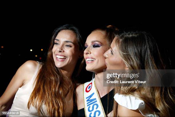 Miss France 2012 Delphine Wespiser, Miss France 2018 Maeva Coucke and Miss France 2011 Laury Thilleman celebrate Maeva Coucke's 24th Anniversary at...