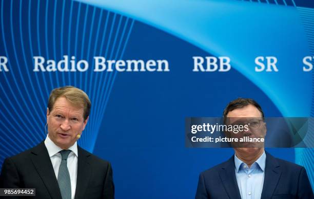 Ulrich Wilhelm, Chairman of the ARD and director of the BR , and Volker Herres, Programming Director of Erstes Deutsches Fernsehen , taking part in...