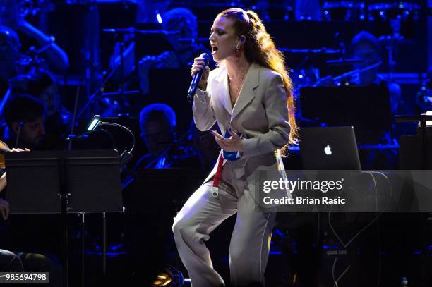 Jess Glynne performs at A Life In Song: Quincy Jones at The O2 Arena on June 27, 2018 in London, England.