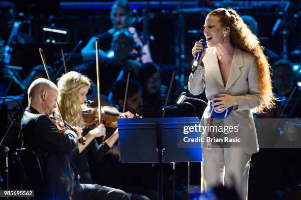 Jess Glynne performs at A Life In Song: Quincy Jones at The O2 Arena on June 27, 2018 in London, England.