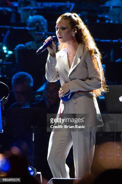 Jess Glynne performs at A Life In Song: Quincy Jones at The O2 Arena on June 27, 2018 in London, England.