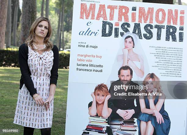 Italian director Nina Di Majo attends a photocall for the movie "Matrimoni E Altri Disastri" at Villa Borghese on April 20, 2010 in Rome, Italy.