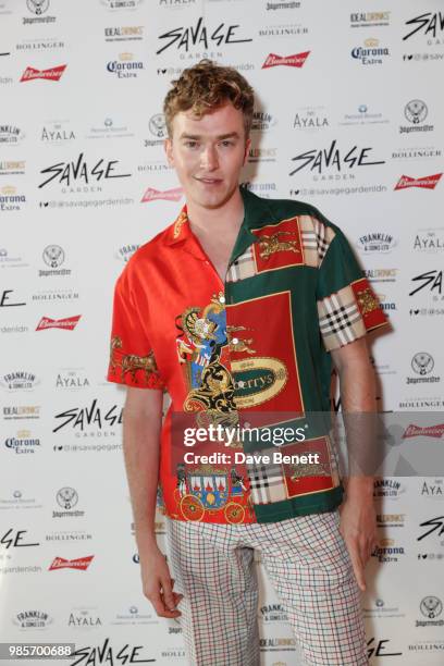 Fletcher Cowan attends the opening of new rooftop bar Savage Garden on June 27, 2018 in London, England.