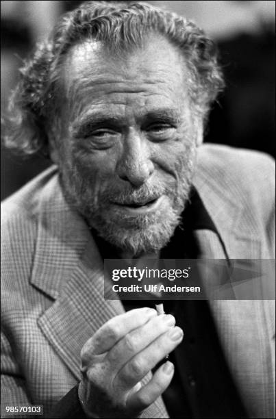 American writer and poet Charles Bukowski appears on talk show "Apostrophes" on September 21, 1978 in Paris,France.