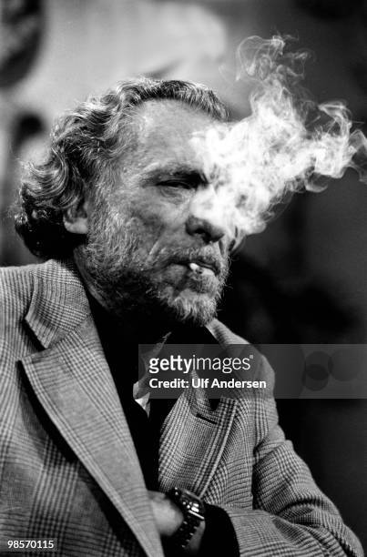 American writer and poet Charles Bukowski appears on talk show "Apostrophes" on September 21, 1978 in Paris,France.