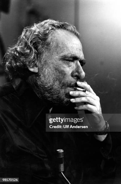 American writer and poet Charles Bukowski appears on talk show "Apostrophes" on September 21, 1978 in Paris,France.