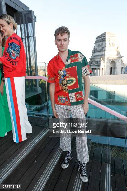 Fletcher Cowan attends the opening of new rooftop bar Savage Garden on June 27, 2018 in London, England.