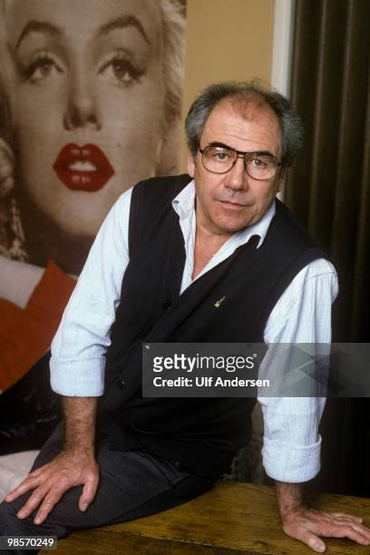 French sociologist, philosopher and cultural theorist Jean Baudrillard poses at home on November 15,1985 in Paris,France.
