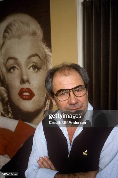 French sociologist, philosopher and cultural theorist Jean Baudrillard poses at home on November 15,1985 in Paris,France.