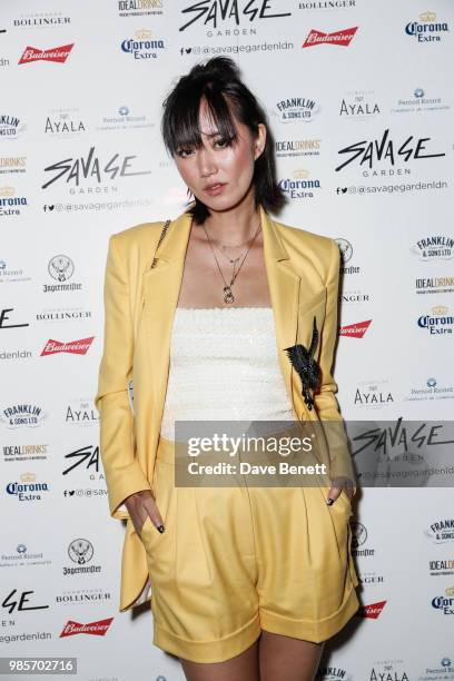 Betty Bachz attends the opening of new rooftop bar Savage Garden on June 27, 2018 in London, England.