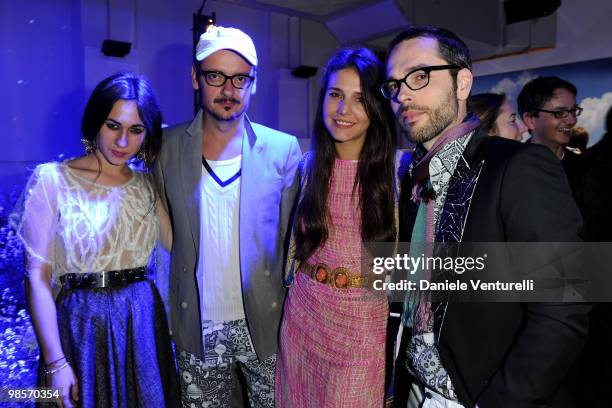 Delfina Delettrez Fendi, Viktor Horsting, Margherita Maccapani Missoni and Rolf Snoeren attend the MINI Countryman Picnic event on April 13, 2010 in...