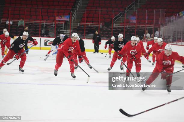 During the Carolina Hurricanes Development Camp on June 27, 2018 at PNC Arena in Raleigh, NC.