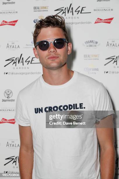 Jeremy Irvine attends the opening of new rooftop bar Savage Garden on June 27, 2018 in London, England.