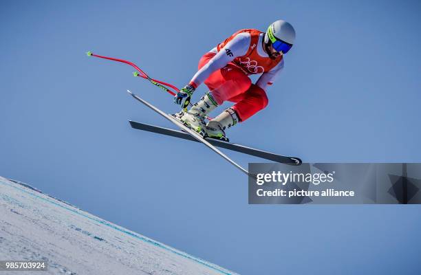 Michal Klusak from Poland during alpine skiing training in the Jongseon Alpine Centre in Pyeongchang, South Korea, 08 February 2018. The Pyeongchang...