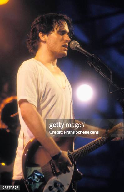 Jeff Buckley performs live on stage at the Lowlands festival near Biddinghuizen, Holland on August 26 1994