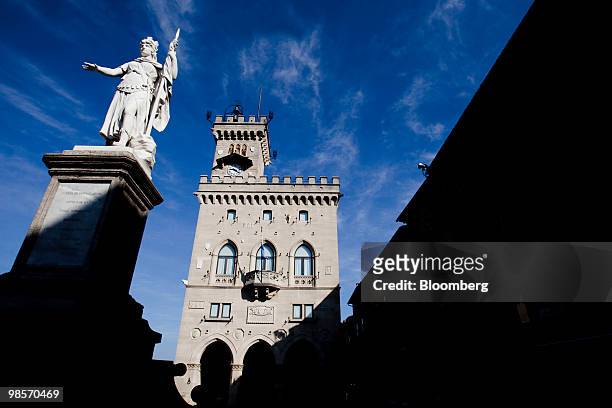 The Palazzo Publico, or town hall, of the Republic of San Marino is seen in San Marino, on Monday, April 19, 2010. San Marino, which is facing a...