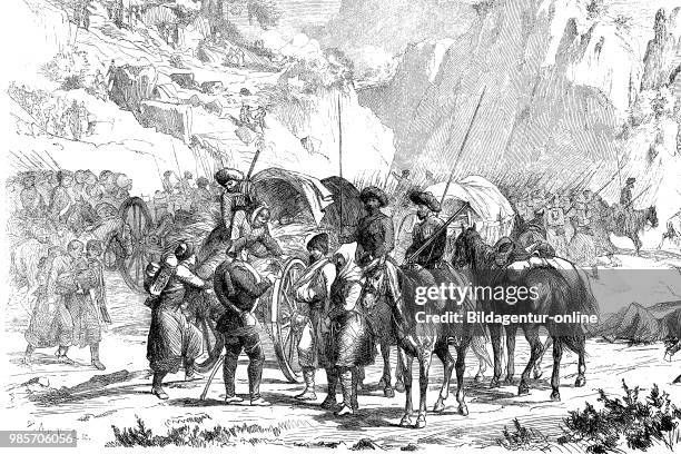 Scene from the Russian - Circassian war, The Caucasian War of 1817 - 1864 was an invasion of the Caucasus by the Russian Empire which resulted in...