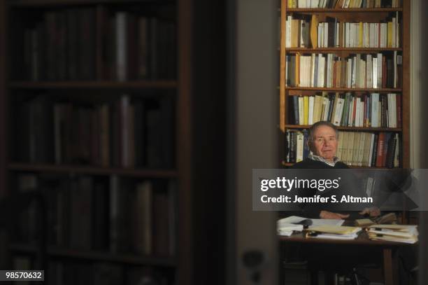 Author Frederick Brown at his home office in Manhattan, New York, November 1, 2009. Published image.