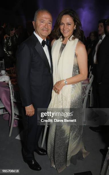 Bob Manoukian and Tamar Manoukian attend the Argento Ball for the Elton John AIDS Foundation in association with BVLGARI & Bob and Tamar Manoukian on...