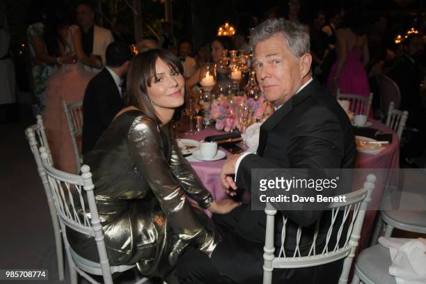 Katharine McPhee and David Foster attend the Argento Ball for the Elton John AIDS Foundation in association with BVLGARI & Bob and Tamar Manoukian on...