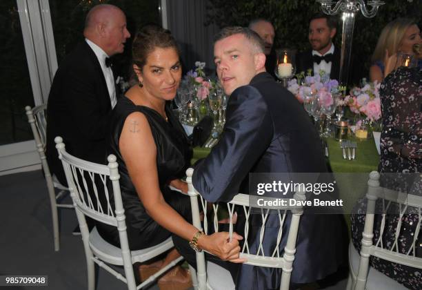 Tracey Emin and Russell Tovey attend the Argento Ball for the Elton John AIDS Foundation in association with BVLGARI & Bob and Tamar Manoukian on...