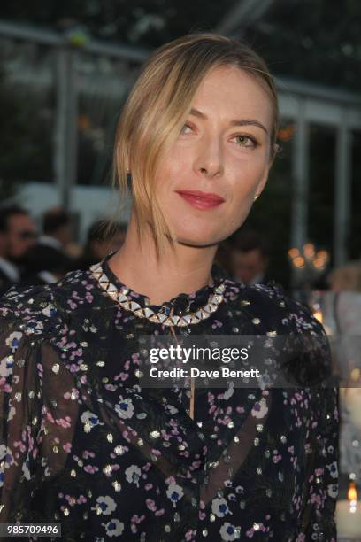 Maria Sharapova attends the Argento Ball for the Elton John AIDS Foundation in association with BVLGARI & Bob and Tamar Manoukian on June 27, 2018 in...