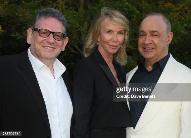 Lucian Grainge, Trudie Styler and Sir Len Blavatnik attend the Argento Ball for the Elton John AIDS Foundation in association with BVLGARI & Bob and...