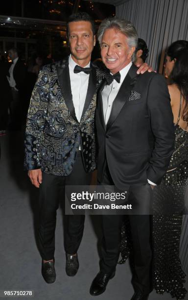 Robert Tateossian and Richard Caring attend the Argento Ball for the Elton John AIDS Foundation in association with BVLGARI & Bob and Tamar Manoukian...