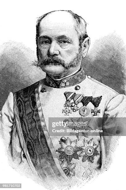 Ferdinand Freiherr von Bauer, 7 March 1825 - 22nd July 1893 was a general of the k.u.k. Army and Reich Minister of War, Austria, digital improved...