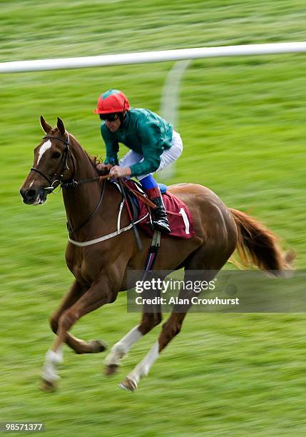 Submariner and Frankie Dettori win The totepool A better Way To Bet Maiden Stakes in a canter at Folkestone racecourse on April 20, 2010 in...