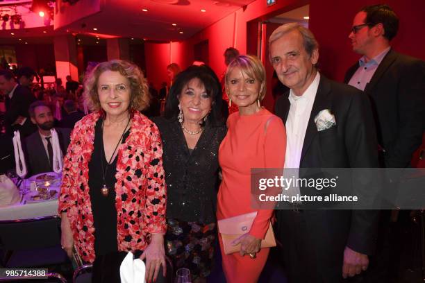 Actress Michaela May , entrepreneur Regine Sixt, actress Uschi Glas and her husband Dieter Hermann attend a gala celebrating the 70th anniversary of...