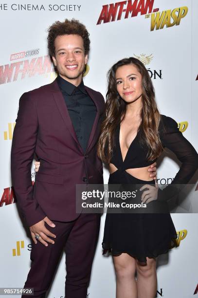 Damon J. Gillespie and Grace Aki attend the screening of Marvel Studios' "Ant-Man and The Wasp" hosted by The Cinema Society with Synchrony and Avion...