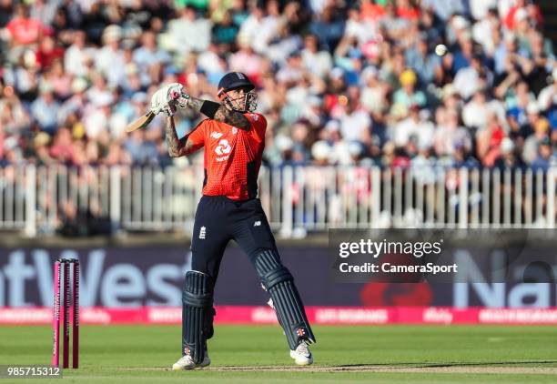 England's Alex Hales during the Vitality IT20 Series match between England and Australia at Edgbaston on June 27, 2018 in Birmingham, England.