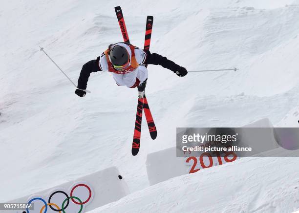 France's Perrine Laffont in action at the freestyle skiing qualifying rounds of this year's Winter Olympics at Phoenix Snow Park in Pyeongchang,...