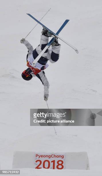 S Morgan Schild in action at the freestyle skiing qualifying rounds of this year's Winter Olympics at Phoenix Snow Park in Pyeongchang, South Korea,...