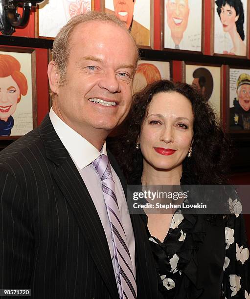 Actor Kelsey Grammer and actress Bebe Neuwirth attend the nominations for the 76th Annual Drama League Awards at Sardi's on April 20, 2010 in New...