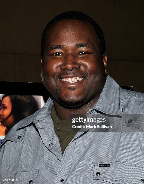 Actor Quinton Aaron arrives at the "Mother And Child" Los Angeles premiere held at the Egyptian Theatre on April 19, 2010 in Hollywood, California.