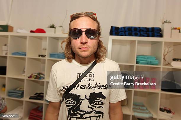 Aaron Older of Edward Sharpe and the Magnetic Zeros attends the LACOSTE Pool Party during the 2010 Coachella Valley Music & Arts Festival on April...