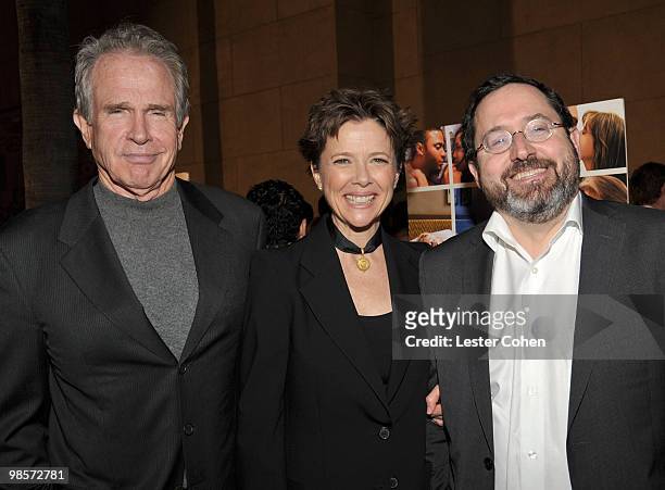 Actor Warren Beatty, actress Annette Bening and co-president of Sony Pictures Classics Michael Barker arrive at the "Mother And Child" Los Angeles...