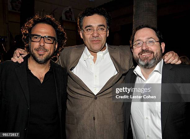 Director Alejandro Gonzalez Inarritu, director Rodrigo Garcia and co-president of Sony Pictures Classics Michael Barker arrive at the "Mother And...