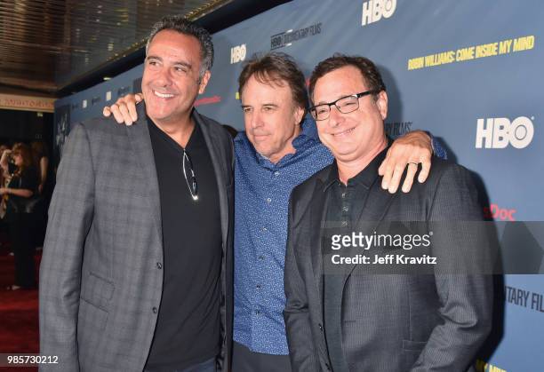 Brad Garrett, Kevin Nealon and Bob Saget attend the Los Angeles Premiere of Robin Williams: Come Inside My Mind from HBO on June 27, 2018 in...