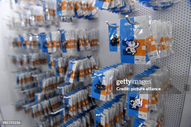 White tiger Soohorang, the official mascot of this year's Winter Olympics, Asian black bear Bandabi, the Paralympics mascot, and other merchandise...