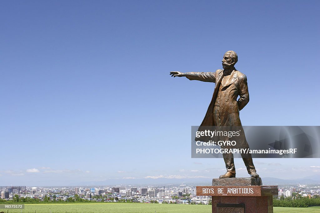 Statue of Dr. Clark, copy space, Sapporo city, Hokkaido prefecture, Japan
