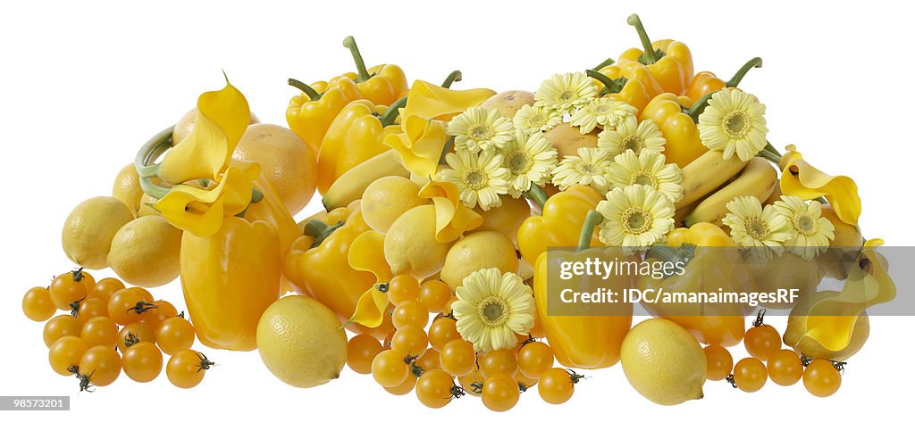 Yellow flowers and vegetables