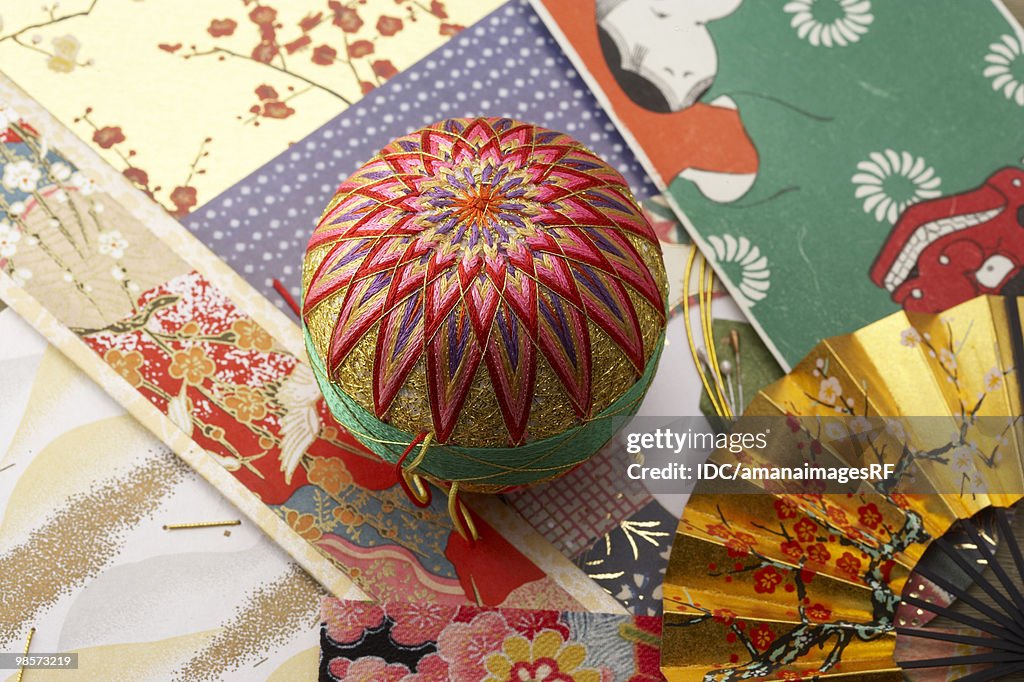 Mari, folding fan and rice papers
