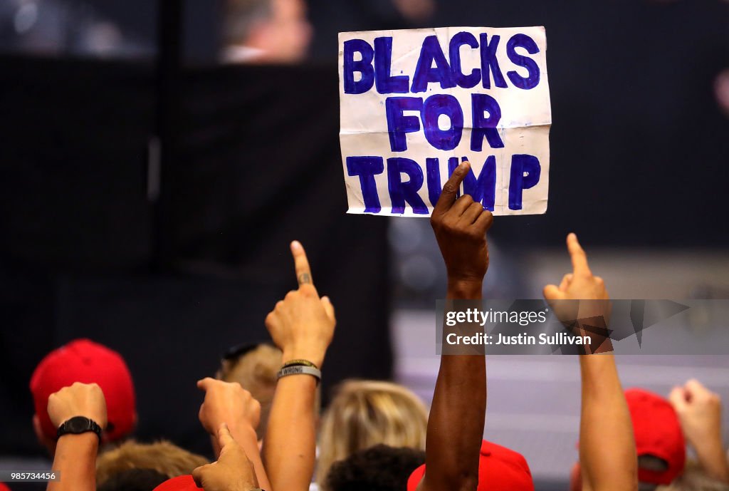 President Trump Holds Rally In Fargo, North Dakota